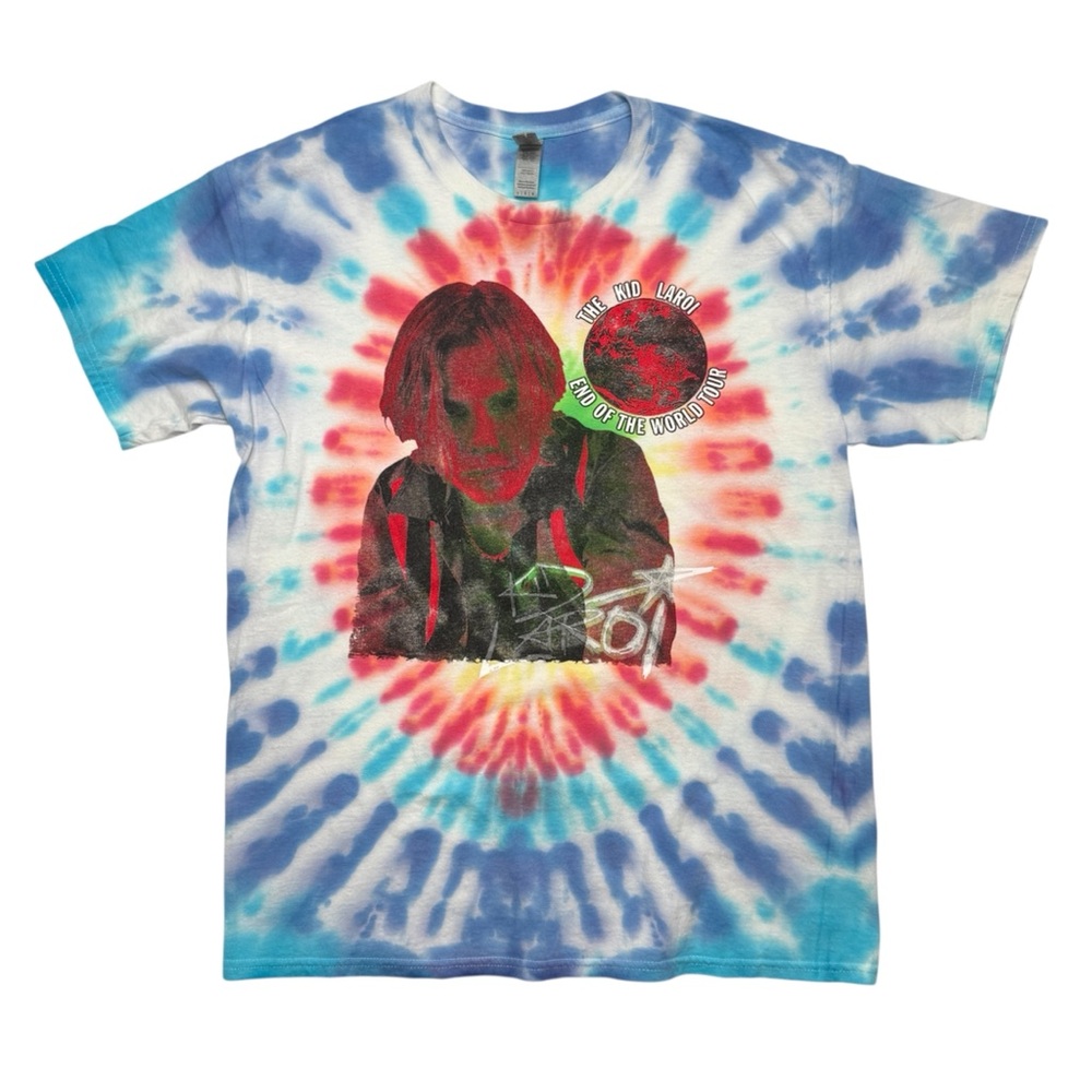 The Kid Laroi “End Of The World Tour 2022” Tie Dye Merch T-Shirt Size Large